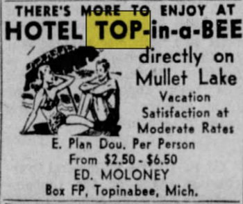 Hotel Top-In-A-Bee - June 1953 Ad